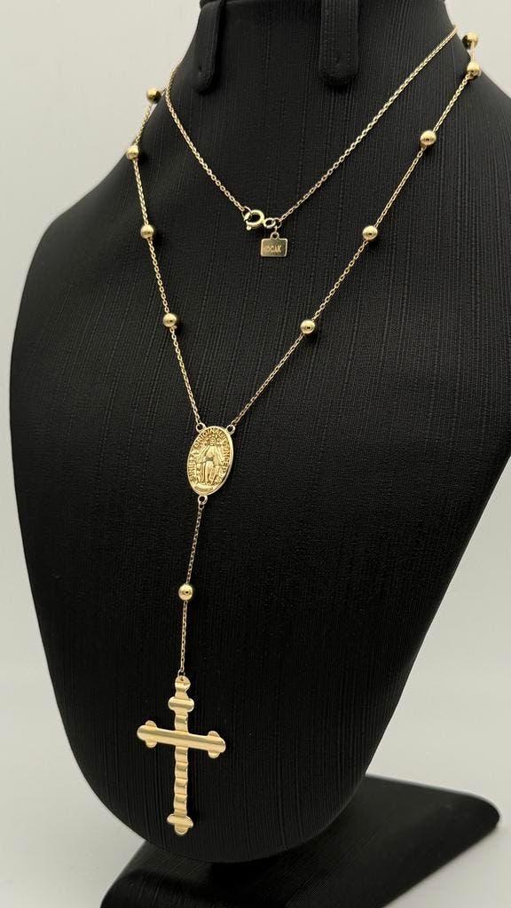 Mooie Rozenkrans ketting 14 karaat goud 60 cm, Nieuw, Ophalen of Verzenden, Nvt, Nvt