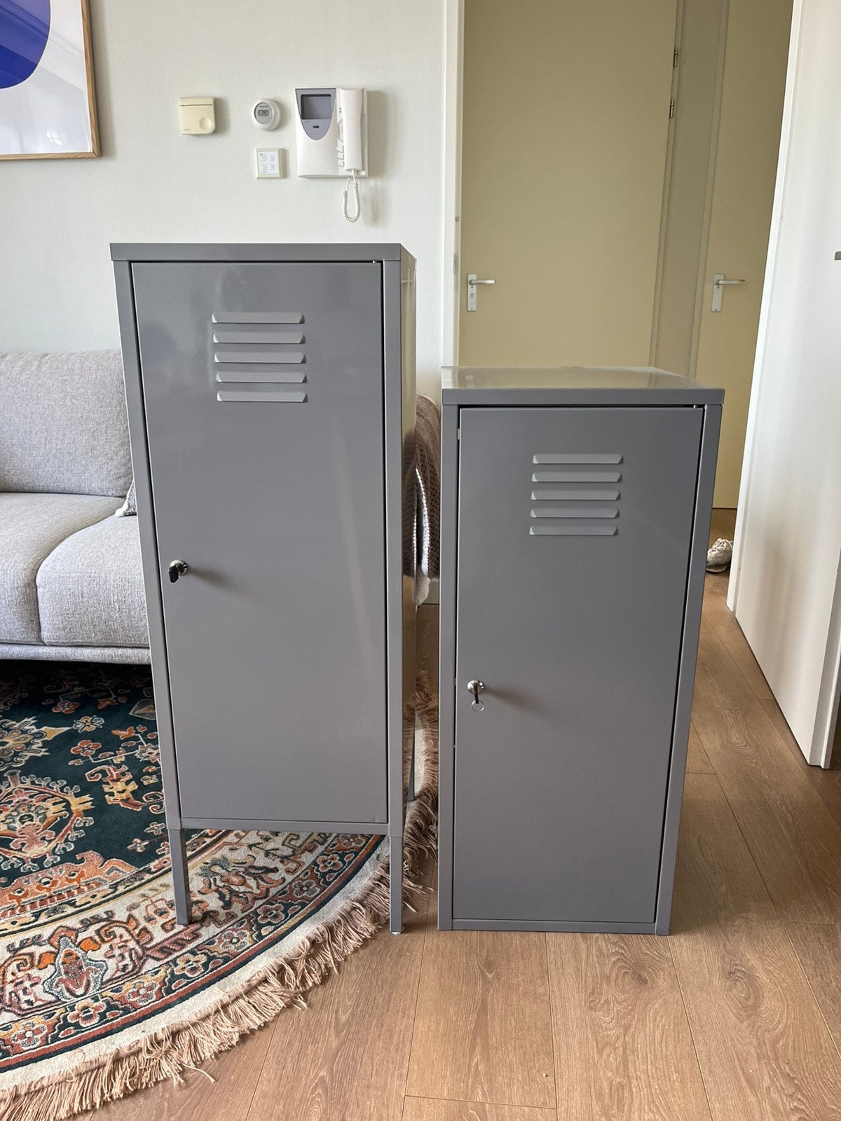 IKEA metalen lockerkast antraciet – 186 x 40 cm, Ophalen, Zo goed als nieuw