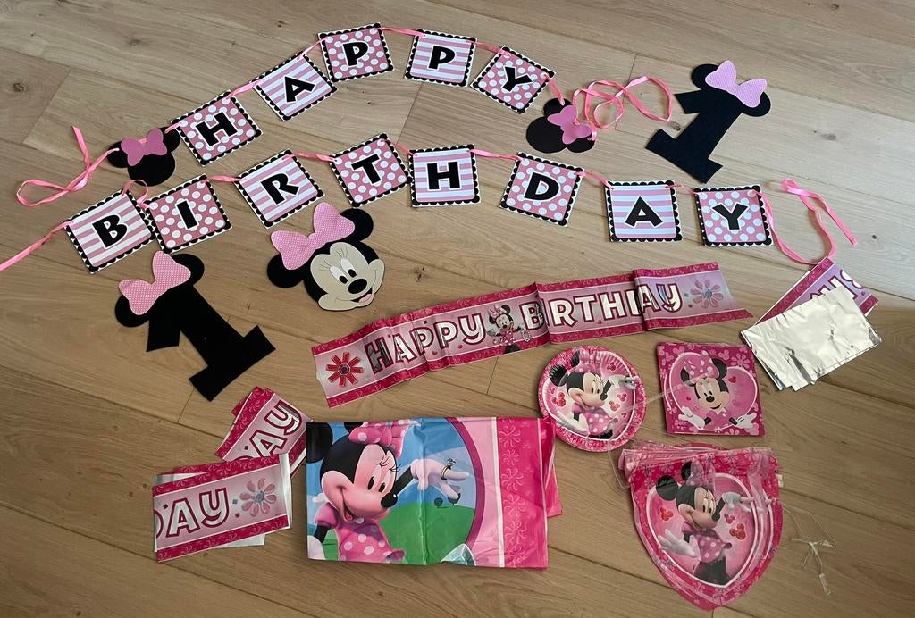 Minnie mouse versiering, Ophalen of Verzenden, Zo goed als nieuw, Versiering, Verjaardag