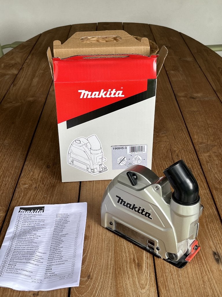 Makita 196845-3 afzuigkap 125 mm, Ophalen of Verzenden, Zo goed als nieuw, 1000 watt of meer, Haakse handslijpmachine