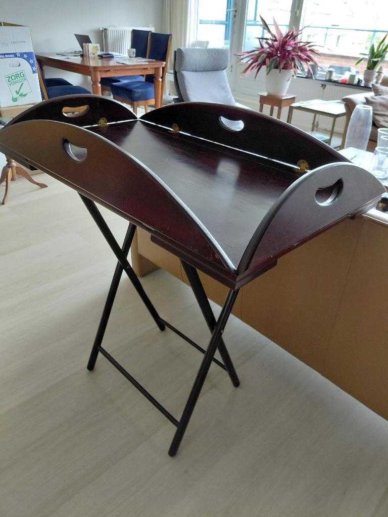 klassieke dienbladtafel, Ophalen, 100 tot 150 cm, Klassiek, Zo goed als nieuw