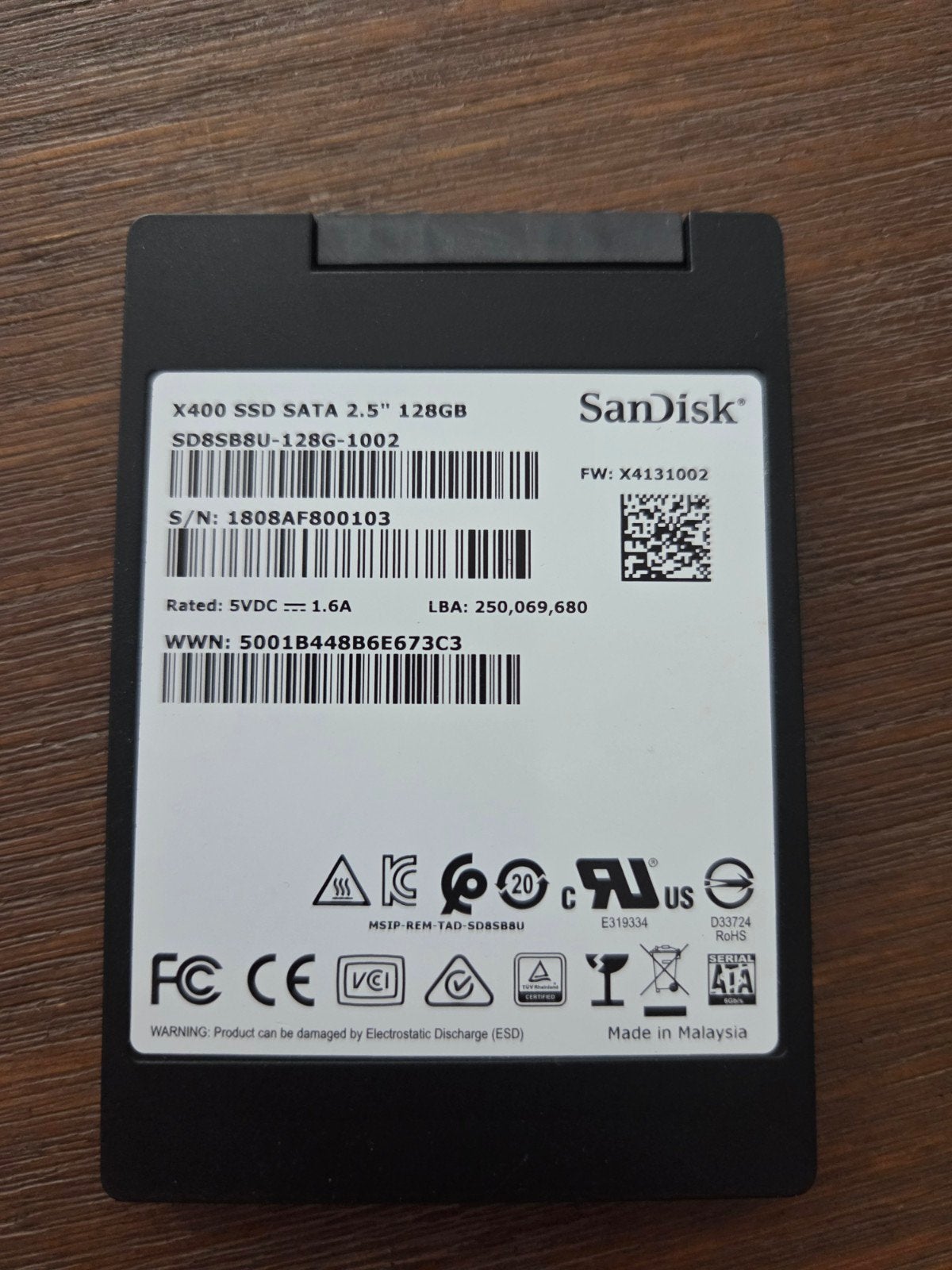 SanDisk X400 128GB SSD SATA 2.5" - Goede Conditie, Computers en Software, Harde schijven, Server, Zo goed als nieuw, Intern, 128GB