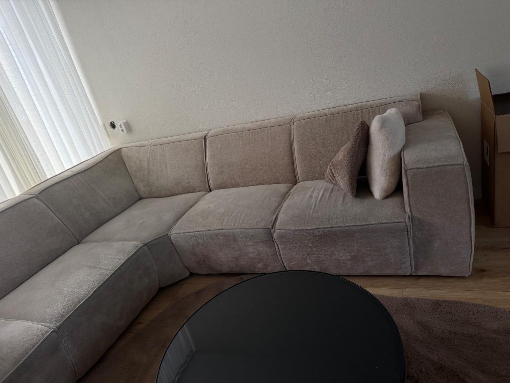 Hoekbank creme, Ophalen, 250 tot 300 cm, Gebruikt, Minder dan 75 cm