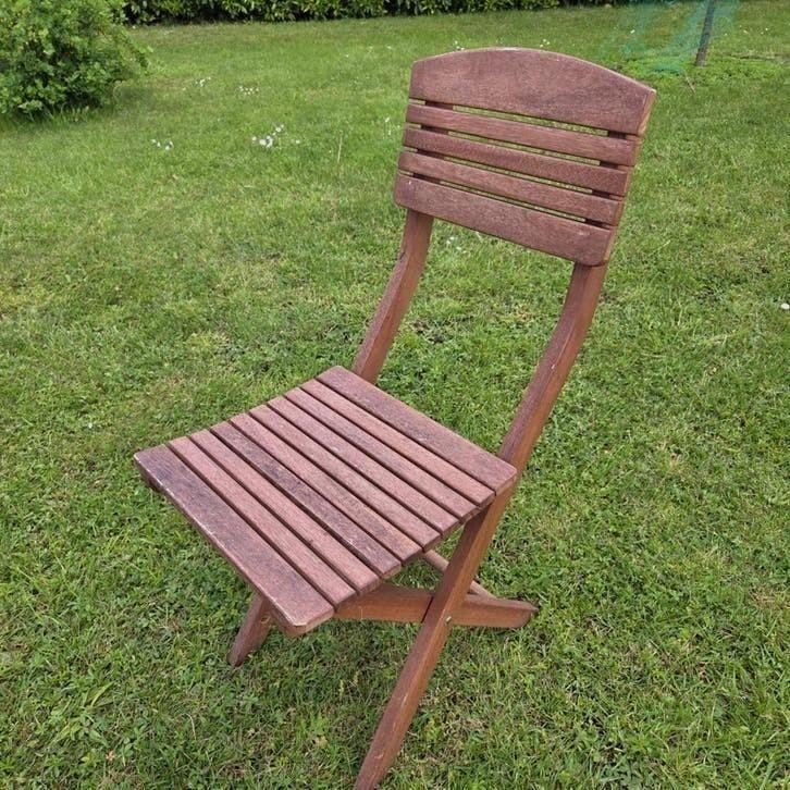 Hardhouten tuinstoel inklapbaar bistrostoel, Ophalen, Zo goed als nieuw, Hout, Inklapbaar