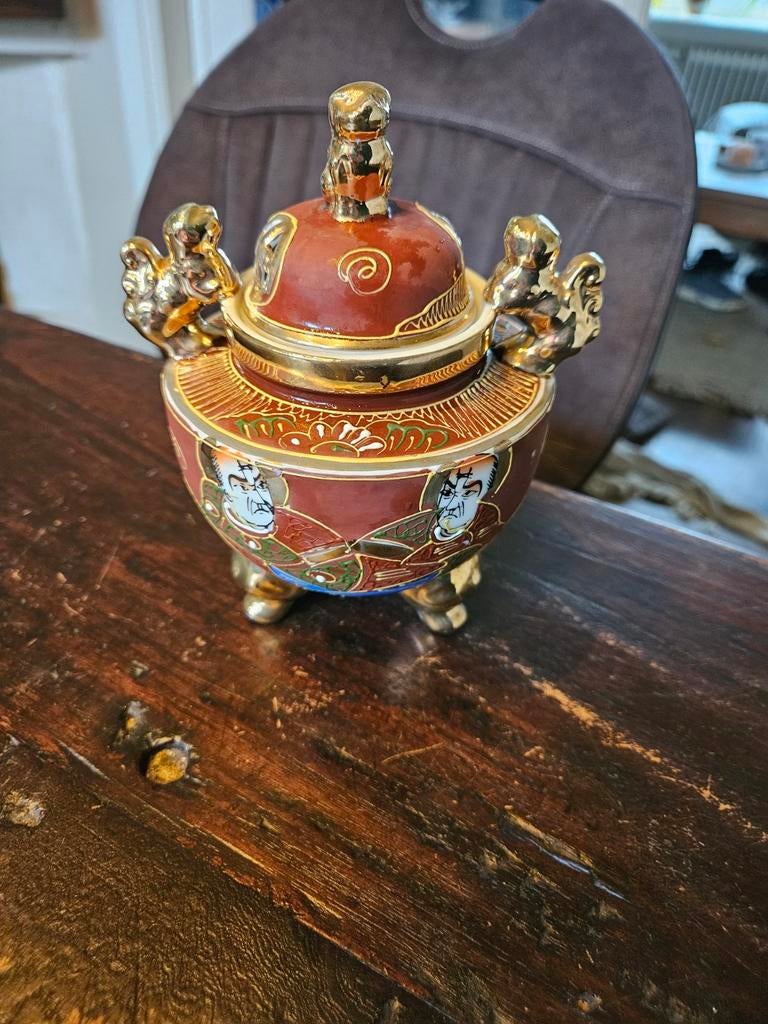 Antieke Japanse wierookbrander met deksel, Antiek en Kunst, Antiek | Woonaccessoires, Ophalen of Verzenden