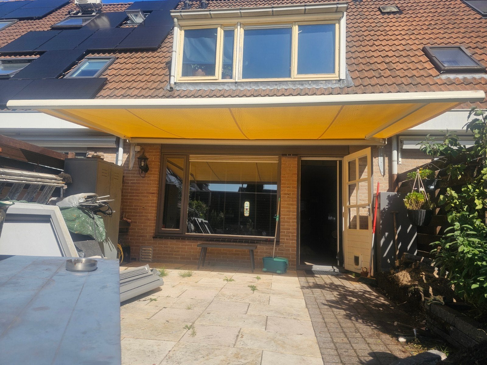 Elektrisch knikarmscherm - Zo goed als nieuw, Tuin en Terras, Ophalen, 450 cm of meer, Elektrisch, Zo goed als nieuw