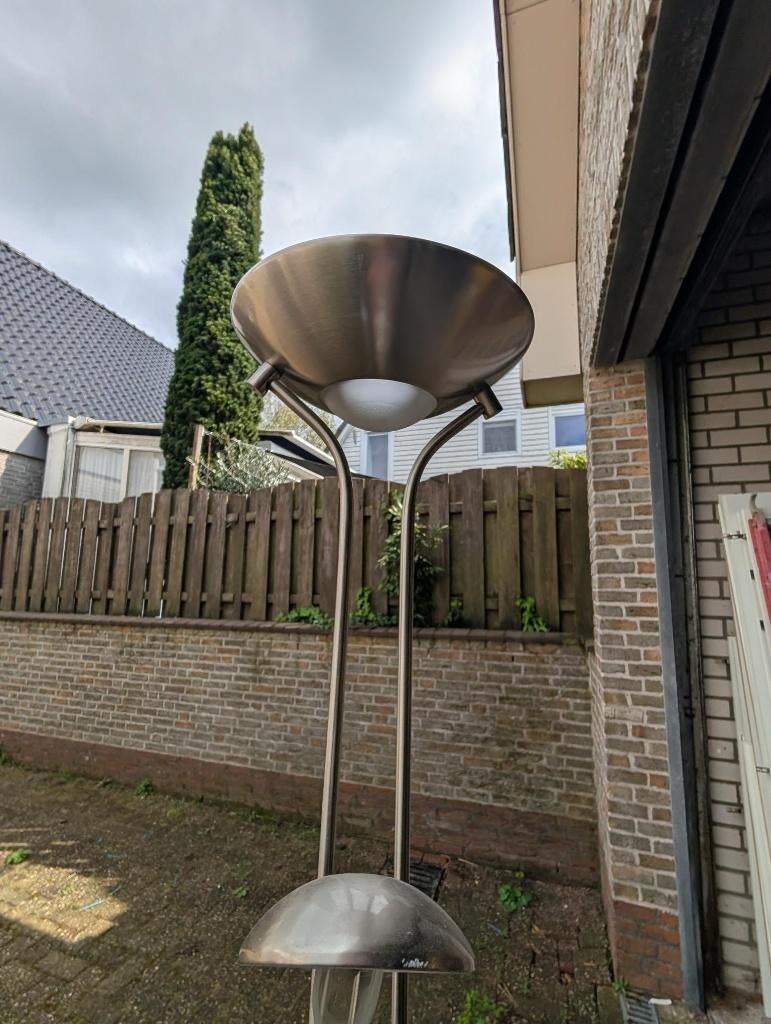 Staande lamp, uplight met leeslamp, Ophalen, Gebruikt, Metaal, 150 tot 200 cm