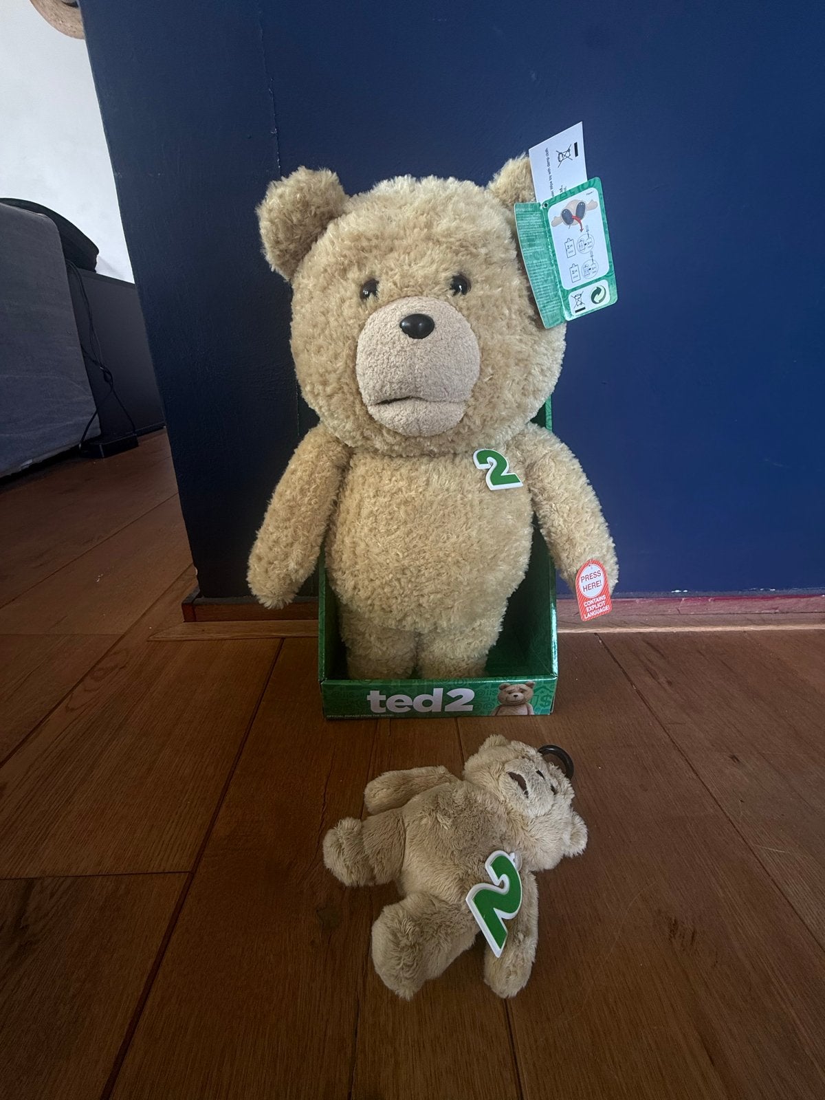 Ted 2 teddybeer en sleutelhanger - Nieuw in verpakking, Ophalen of Verzenden, Nieuw, Stoffen beer, Overige merken