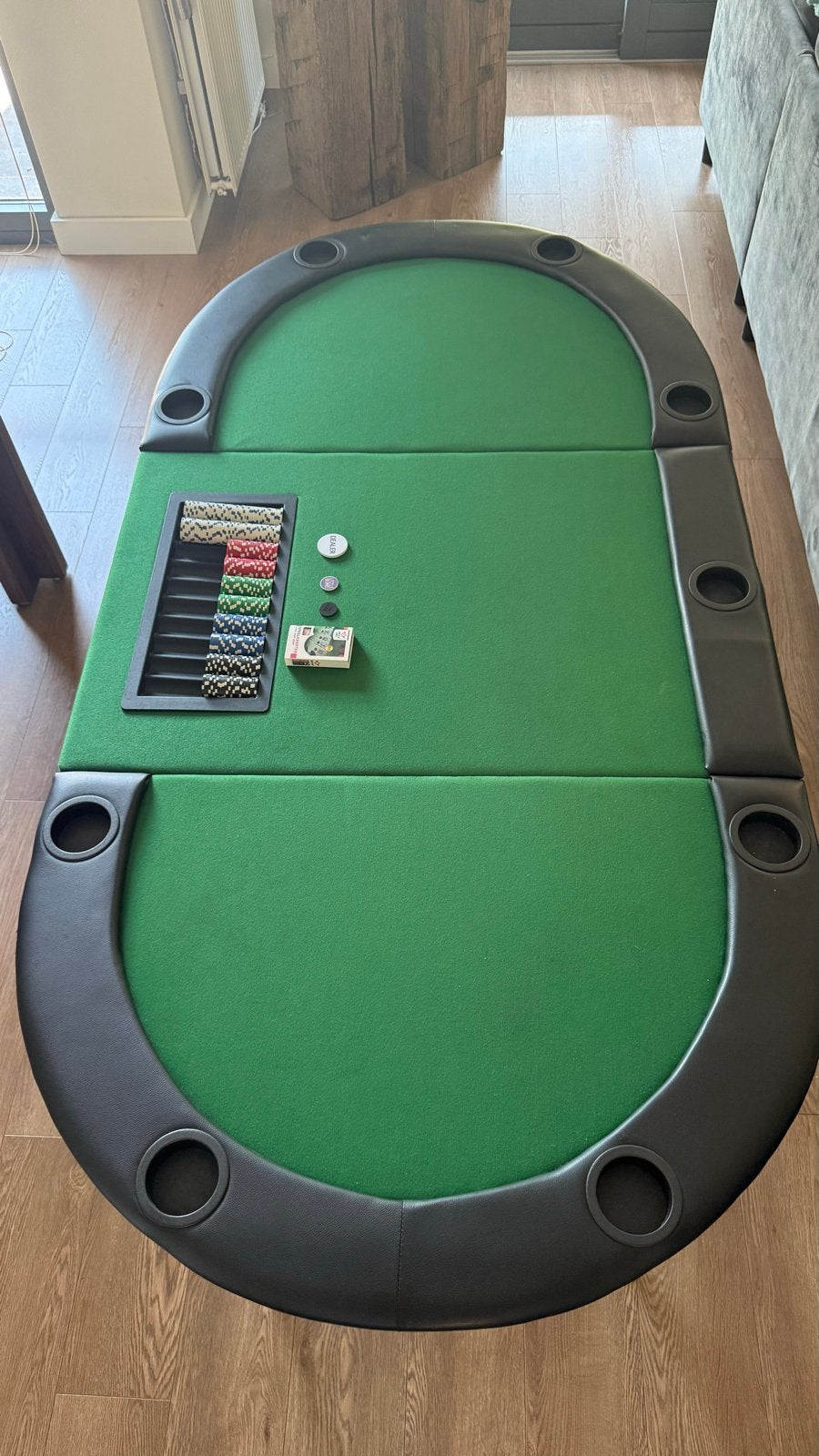 (Ook te huur)9-personen (en croupier) pokertafel, Vijf spelers of meer, Ophalen of Verzenden, Gebruikt