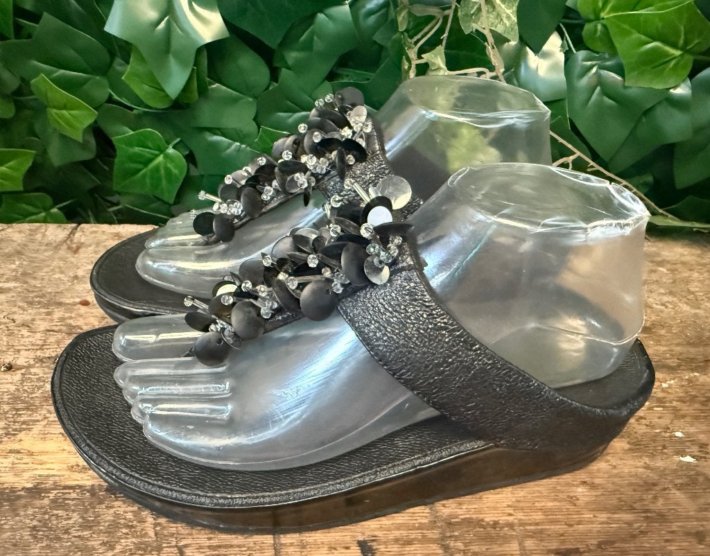 bijna Nieuwe slippers van Fitflop maat 38, Zwart, Ophalen of Verzenden, Zo goed als nieuw, Fitflop