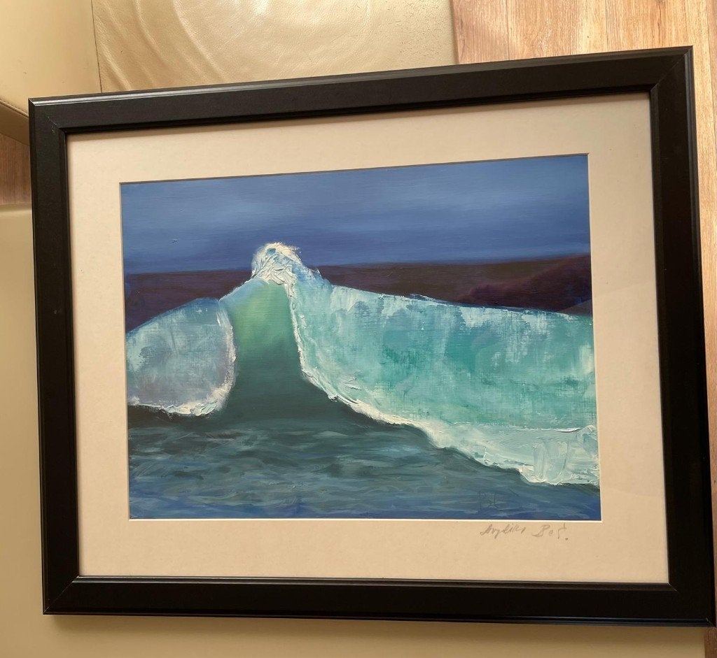 Sea wave, Landschap, Achter glas, Ophalen of Verzenden, Olieverf