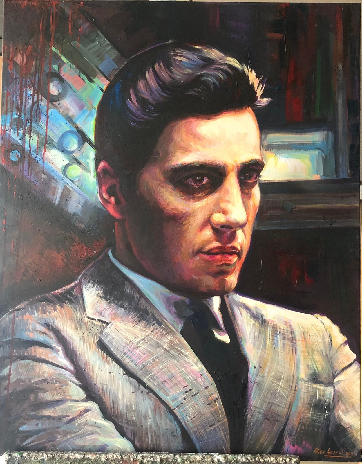 Alex L- The Godfather- Michael Corleone- Handgeschilderd, Ophalen of Verzenden