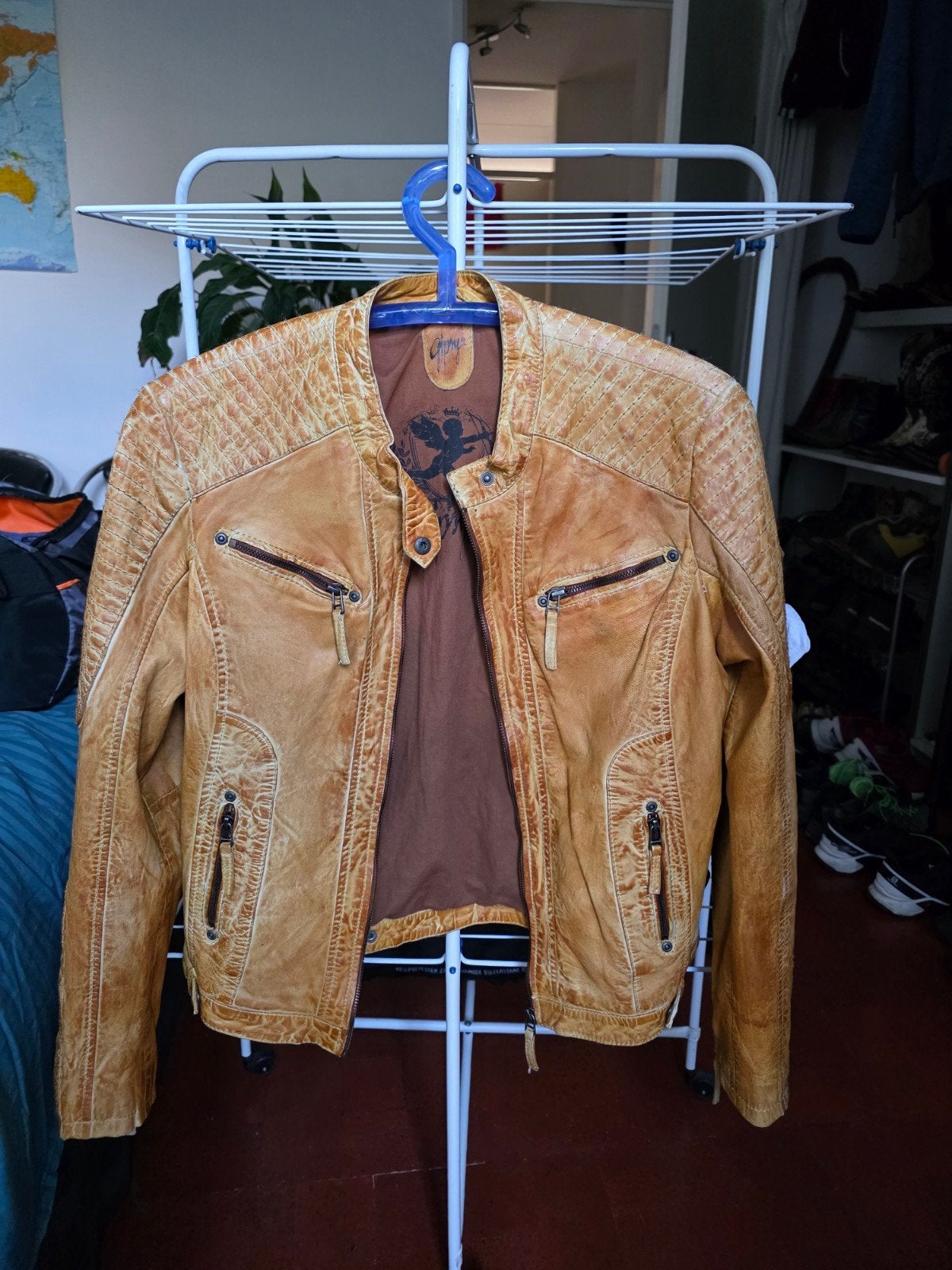 Leren Gipsy jas maat xl. Cognac kleur, Ophalen of Verzenden, Zo goed als nieuw, Maat 46/48 (XL) of groter, Bruin