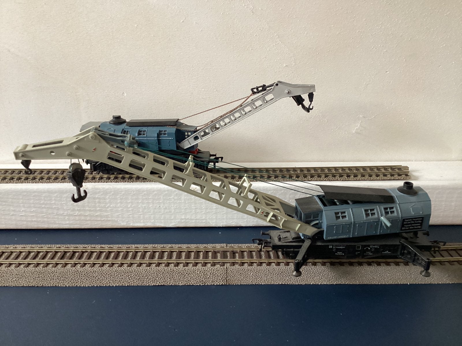 Fleischmann/Liliput 2 x H0 Krupp-Adelt ongevallen kraan, Gebruikt, Gelijkstroom, Fleischmann, Wagon