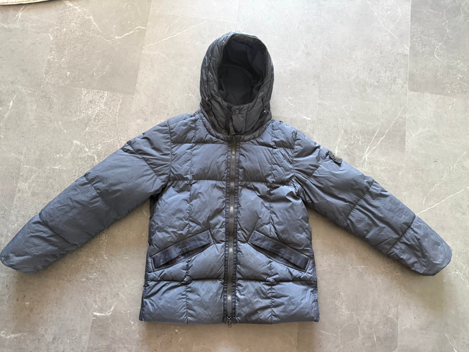 Stone Island Garment Dyed Crinkle Reps NY Down - MET BON!, Ophalen of Verzenden, Zo goed als nieuw, Blauw