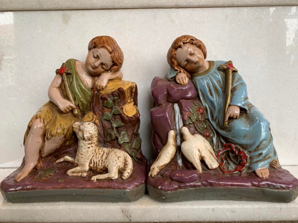 Kindje Jezus en St.Janneke/ klein model/ gips., Ophalen of Verzenden