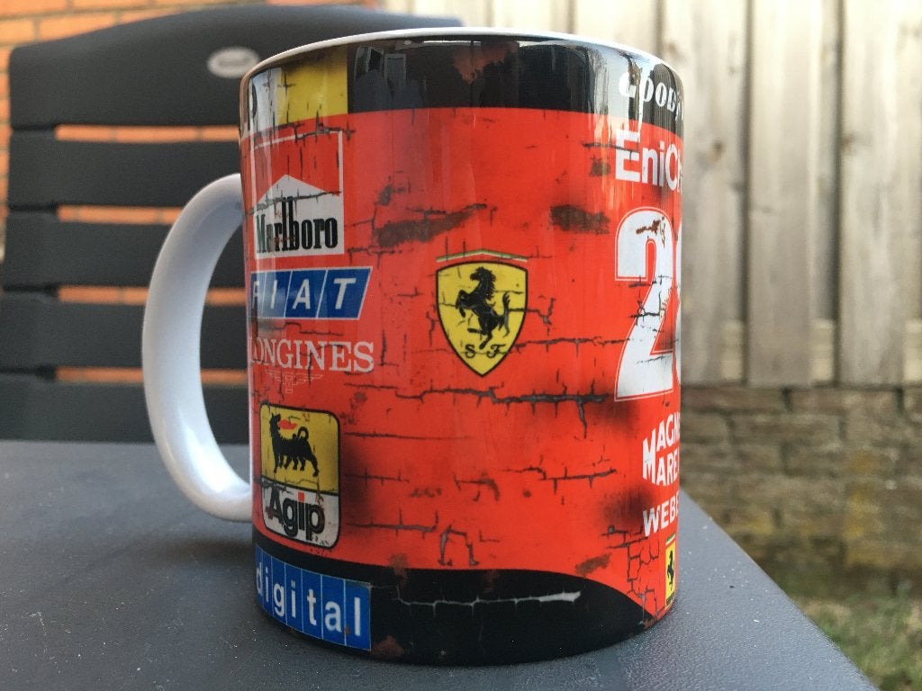 ✅ Gerhard Berger Ferrari mok Vintage olie F1 Autosport, Ophalen of Verzenden, Nieuw, Formule 1