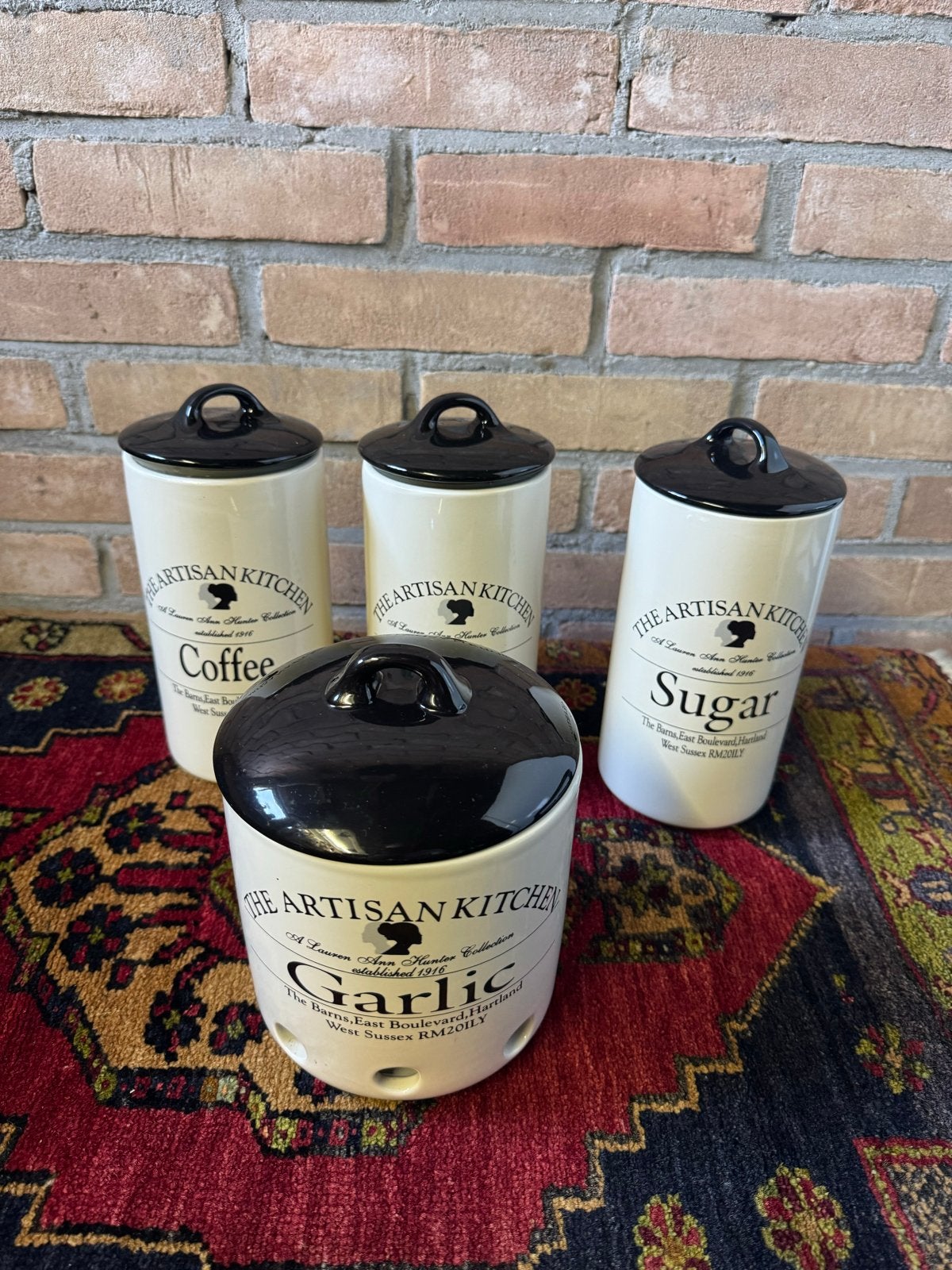 The Artisan Kitchen voorraadpotten - Koffie, Thee, Suiker, K, Gebruikt, Ophalen of Verzenden, Voorraadpot, Steen/keramiek