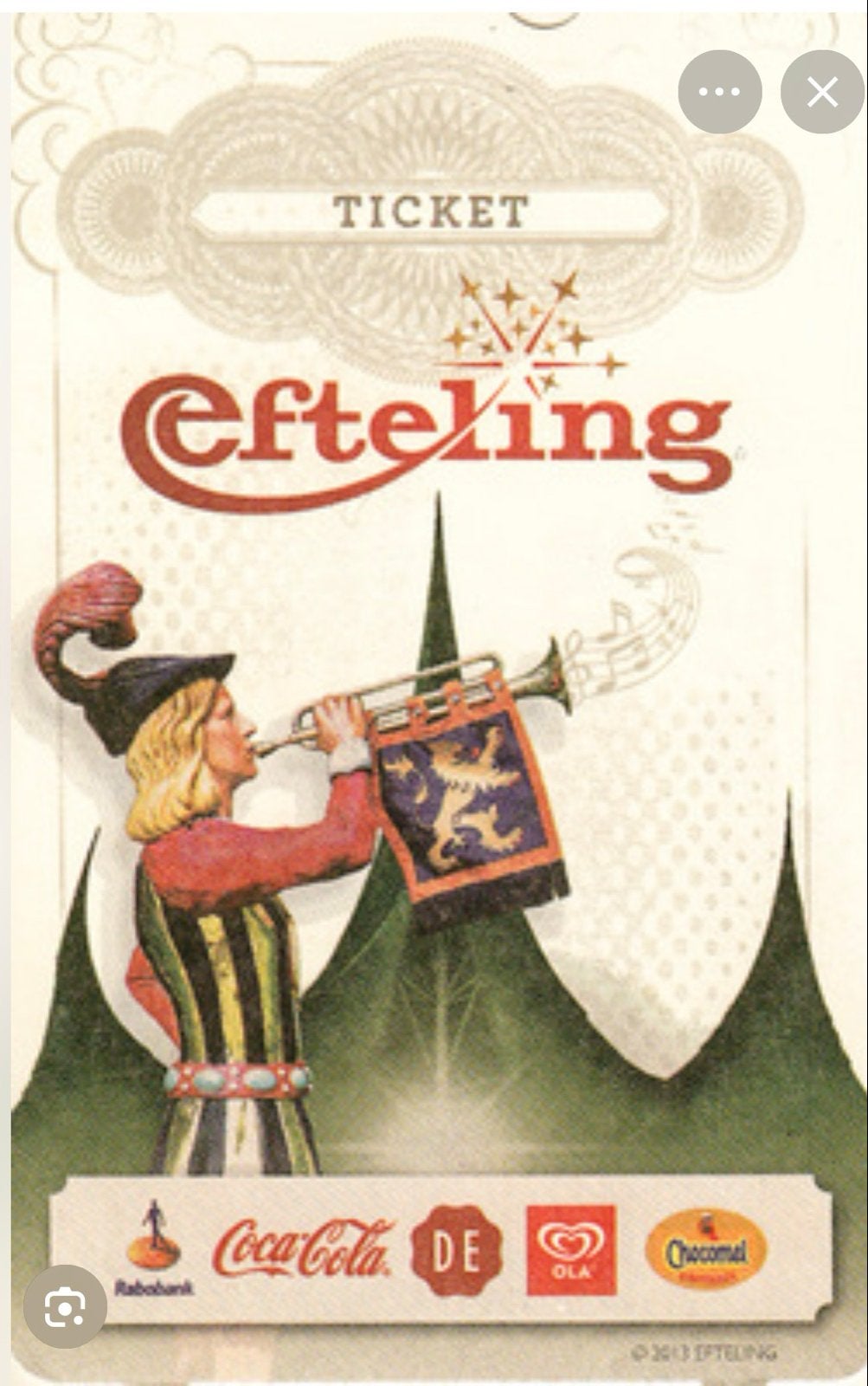 Efteling kaartjes 4x, Drie personen of meer, Ticket of Toegangskaart