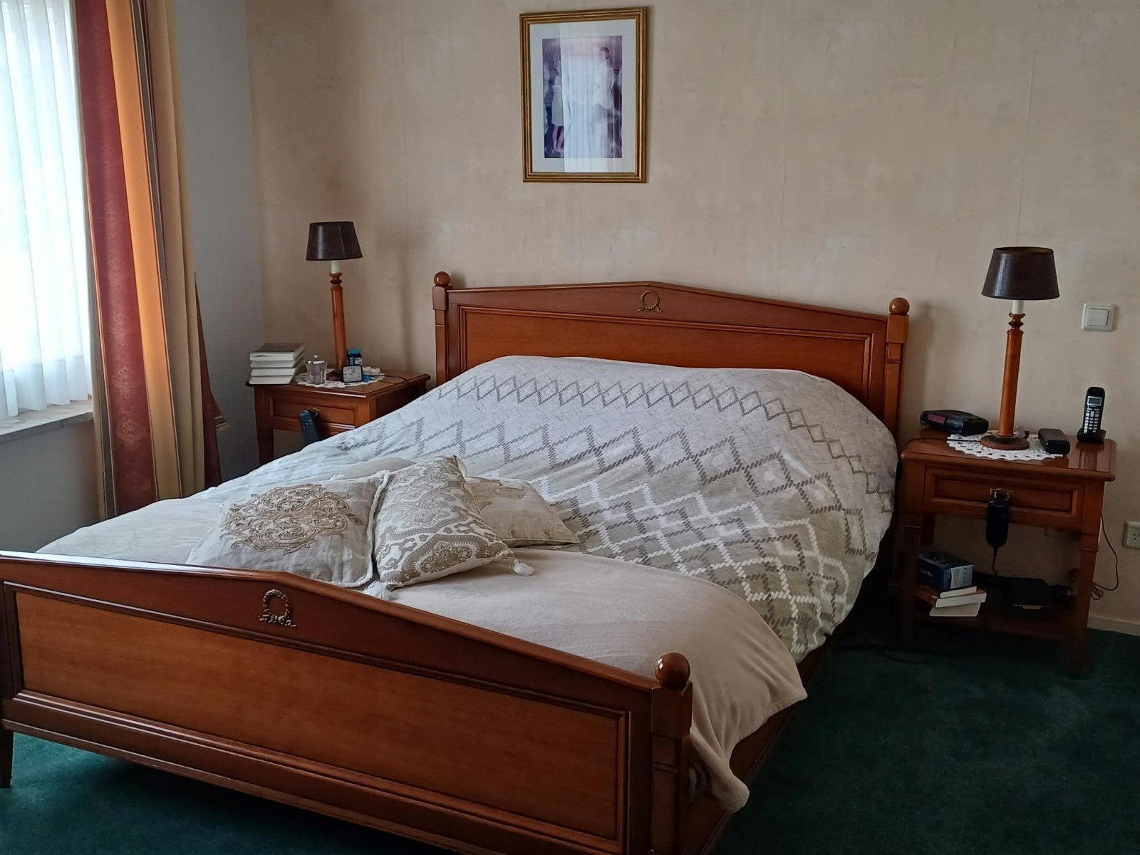 kersen hout slaapkamer, Ophalen of Verzenden, Zo goed als nieuw, Tweepersoons
