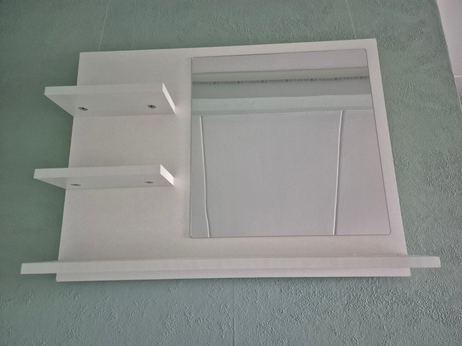 Wandbord met spiegel en planken, Ophalen, Rechthoekig, 50 tot 75 cm, Minder dan 100 cm