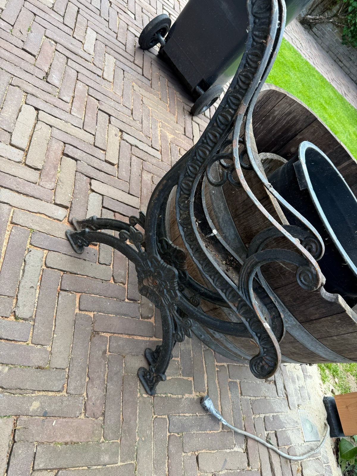 Antieke gietijzeren bankpoten - Zelf bank maken, Tuin en Terras, Ophalen, Zo goed als nieuw