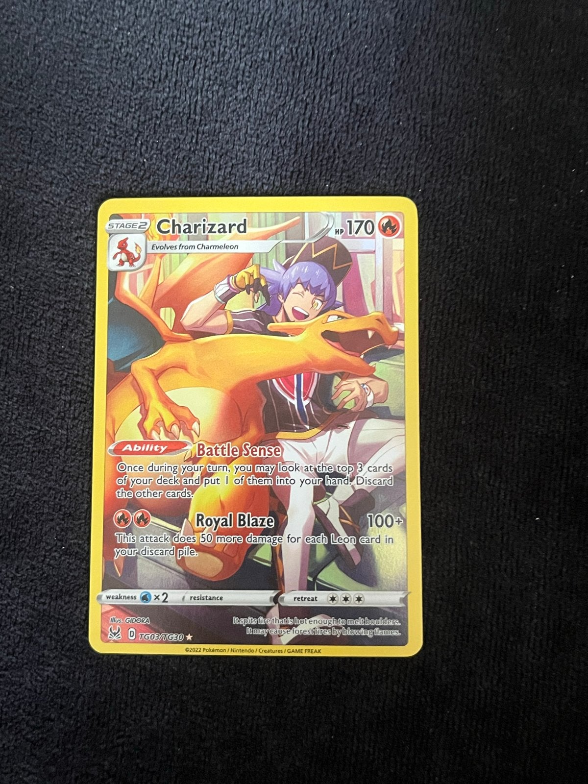 Charizard TG03/030 Lost Origin NM Pokémon Kaart, Ophalen of Verzenden, Zo goed als nieuw, Losse kaart, Foil