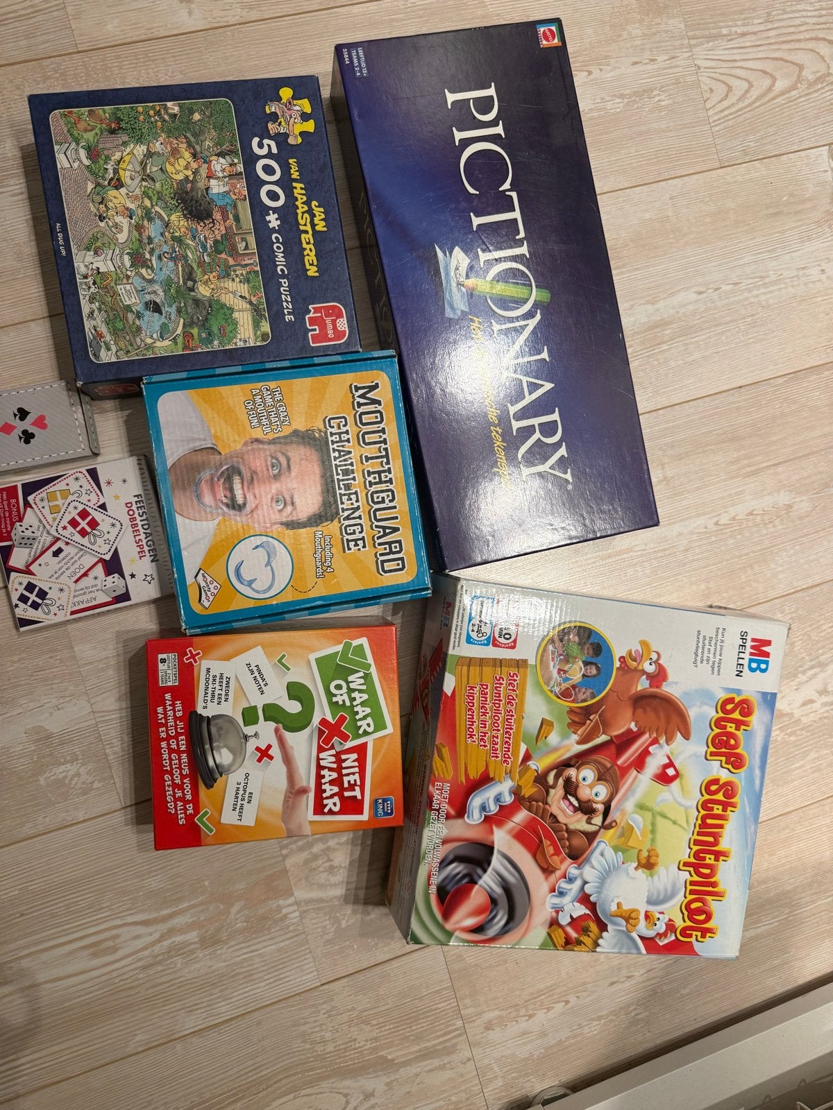 Diverse Spellenpakket: Pictionary, Stef Stuntpiloot & meer!, Drie of vier spelers, Ophalen of Verzenden, Gebruikt