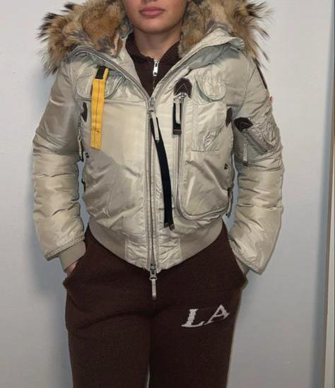 Parajumpers Bomber Jas met Bontkraag, Kleding | Dames, Jassen | Winter, Zo goed als nieuw, Maat 36 (S), Beige, Ophalen of Verzenden