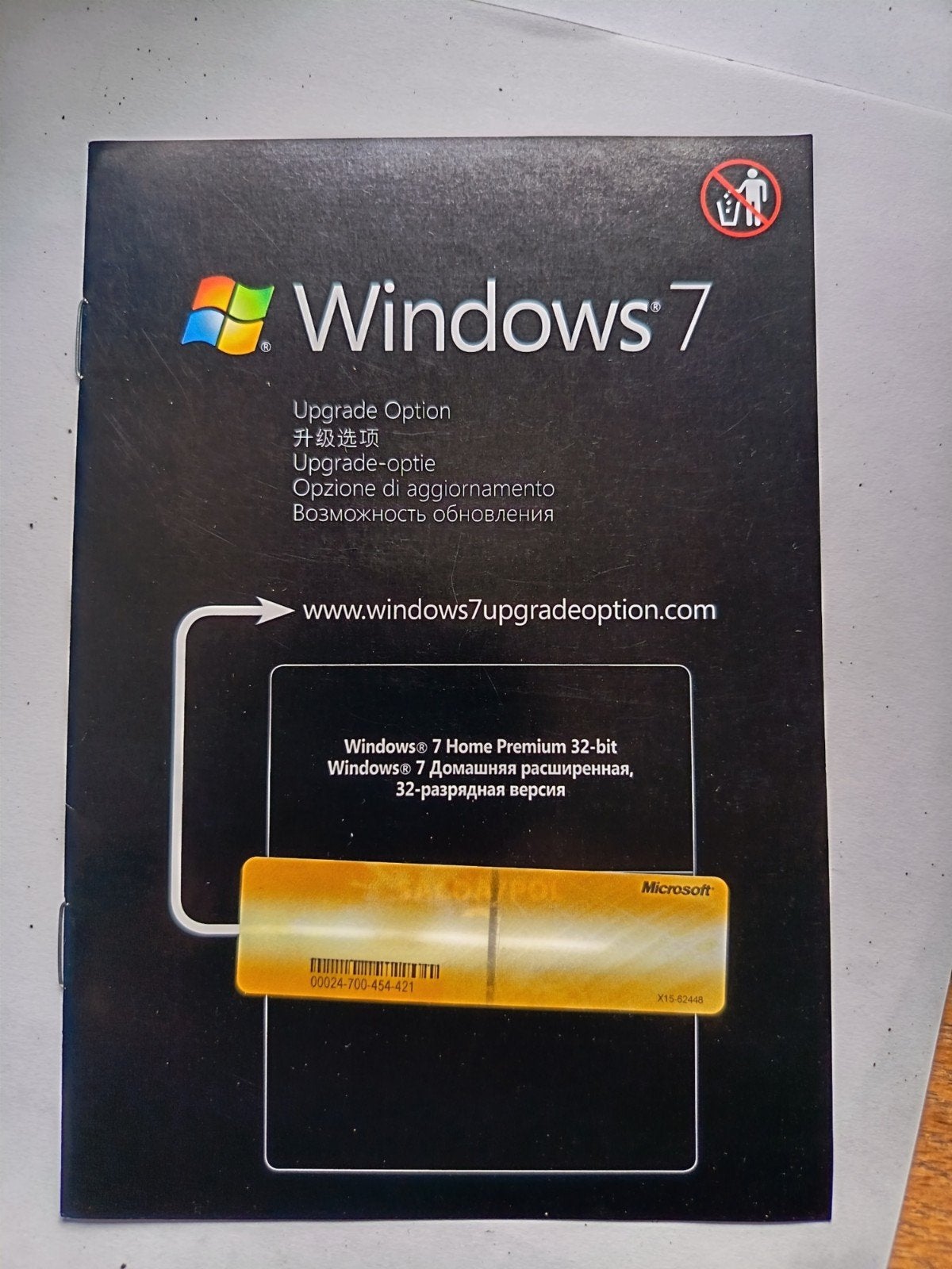 Windows 7 Home Premium 32-bit Upgrade Optie Licentie, Computers en Software, Ophalen of Verzenden, Gebruikt, Microsoft, Windows