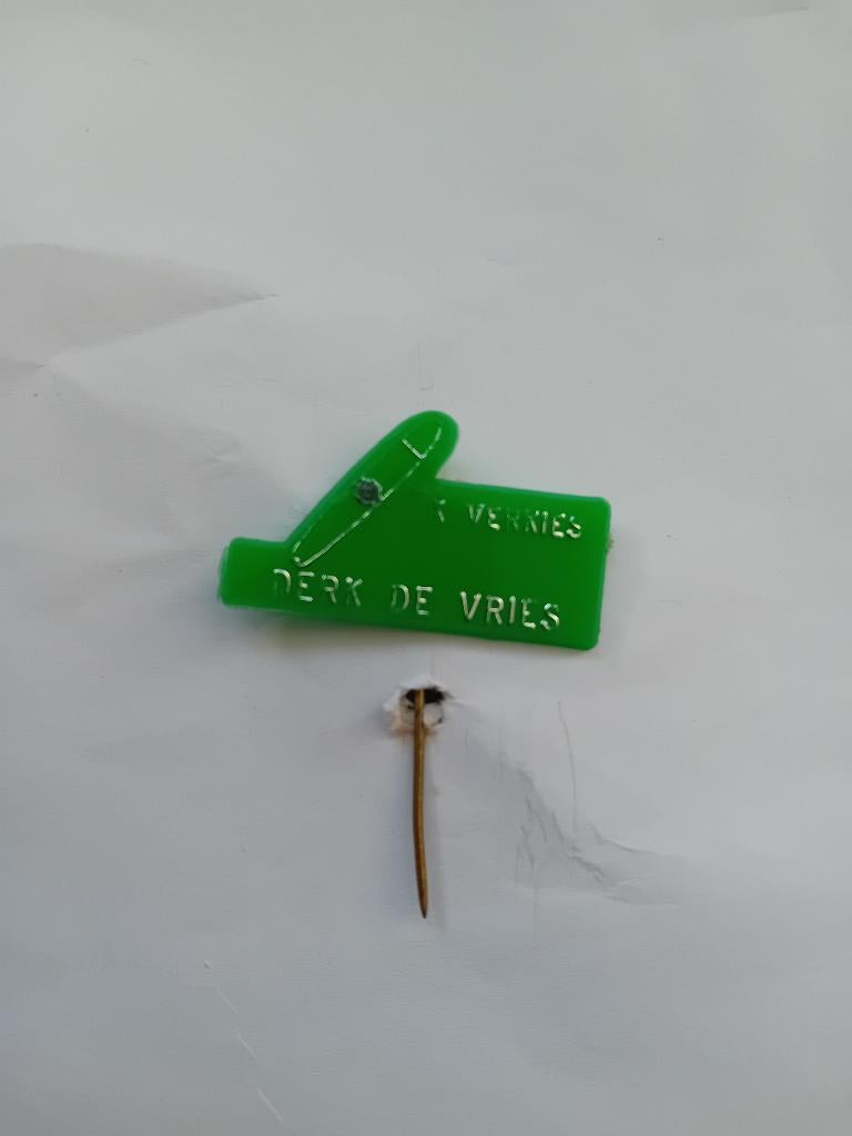 Pin - Ik verkies Derk de Vries - Bladel, Verzamelen, Ophalen of Verzenden, Gebruikt, Merk, Speldje of Pin