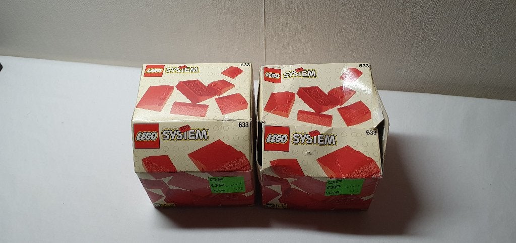 LEGO 633 rode dakstenen – 2 dozen LEGO System, Overige thema's, Lego, Ophalen of Verzenden, Losse stenen