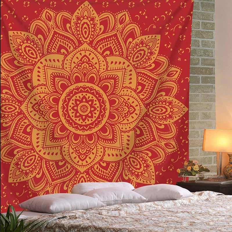 Rode Mandala Wandkleed 3D Wand Kleed Muurkleed Lotus India, Verzenden, Nieuw, Wandkleed