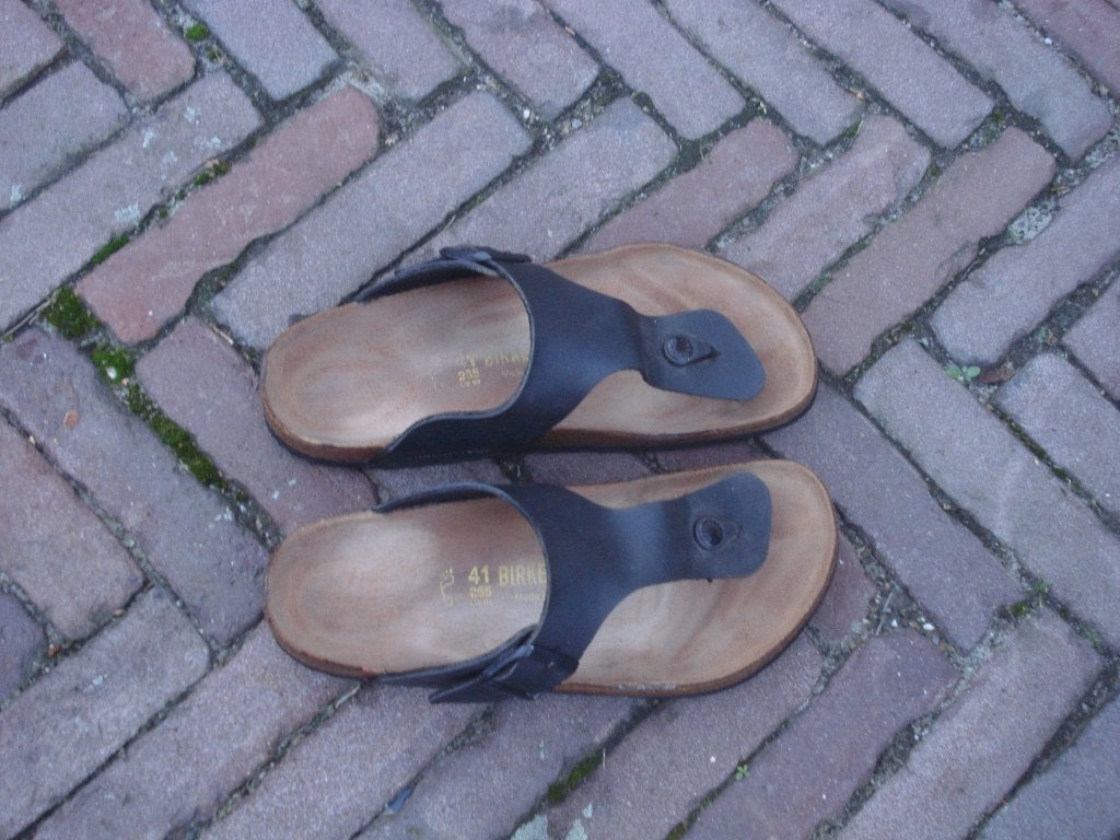 GRATIS VERZENDEN ZWARTE RAMSES BIRKENSTOCK SLIPPERS 41, Slippers, Verzenden, Zwart, Zo goed als nieuw