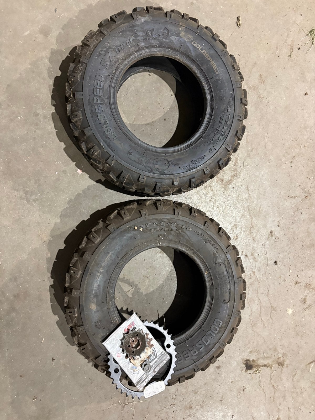 Set voorbanden noppen GOLDSPEED SX-R ATV 21x7-10, Ophalen of Verzenden, Gebruikt