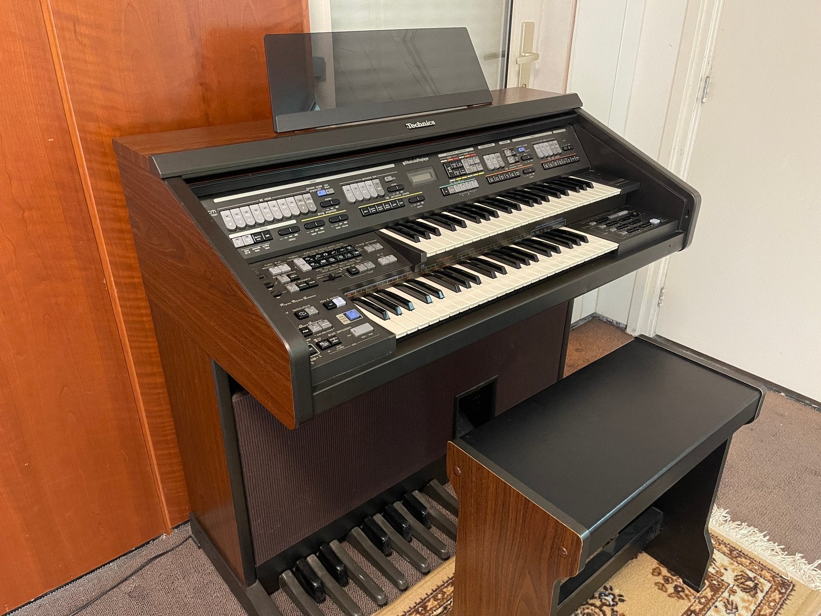 Technics EX60 elektrische orgel met PCM SOUND en kruk, Ophalen, Gebruikt, 2 klavieren, Orgel
