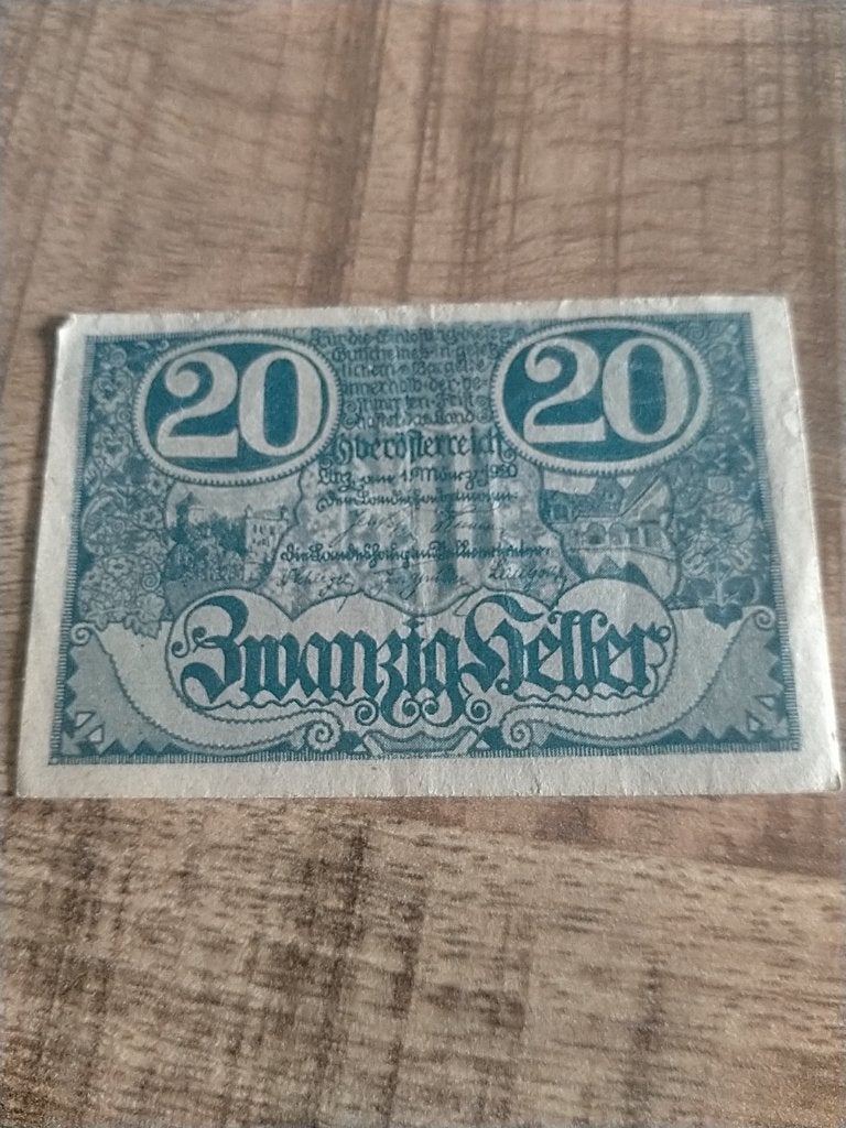 Bankbiljet Oostenrijk , Noodgeld 20 Heller, Verzenden, Oostenrijk, Los biljet