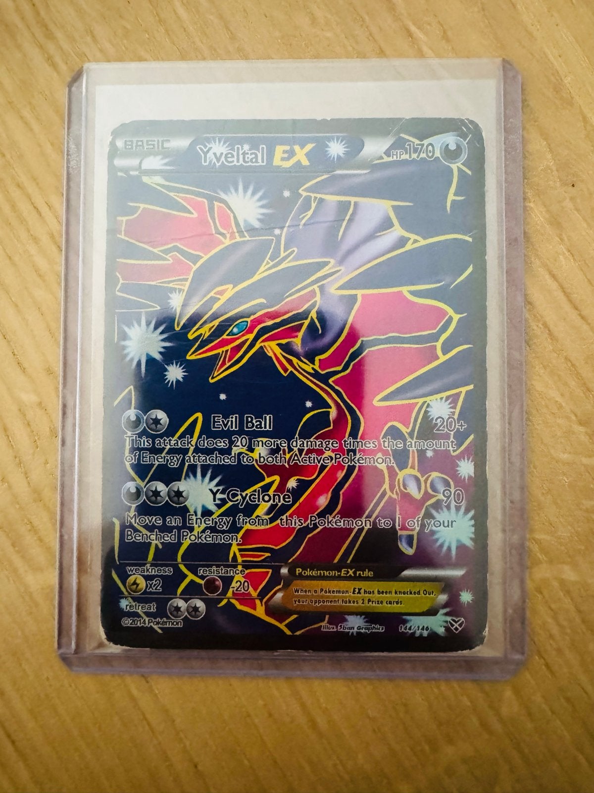 Pokémon Yveltal EX Kaart - Zeldzaam en in Topstaat, Ophalen of Verzenden, Gebruikt, Losse kaart, Foil
