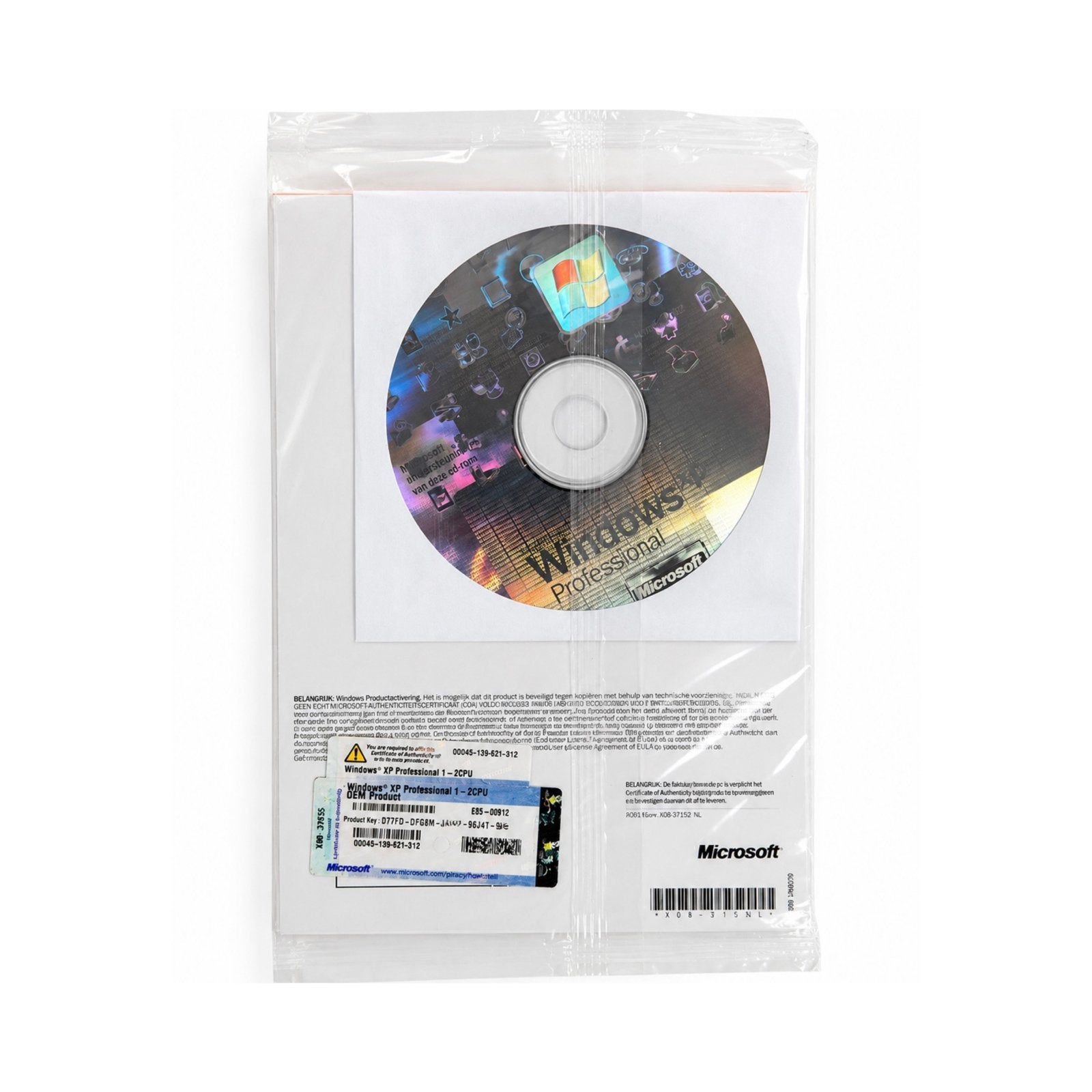 Microsoft Windows XP Professional OEM 2002 CD + COA Sticker, Computers en Software, Besturingssoftware, Ophalen of Verzenden, Nieuw