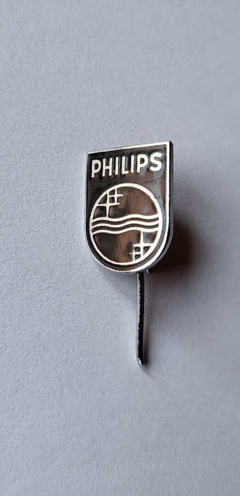 Philips Radio embleem schildje logo Zwart D, Ophalen of Verzenden