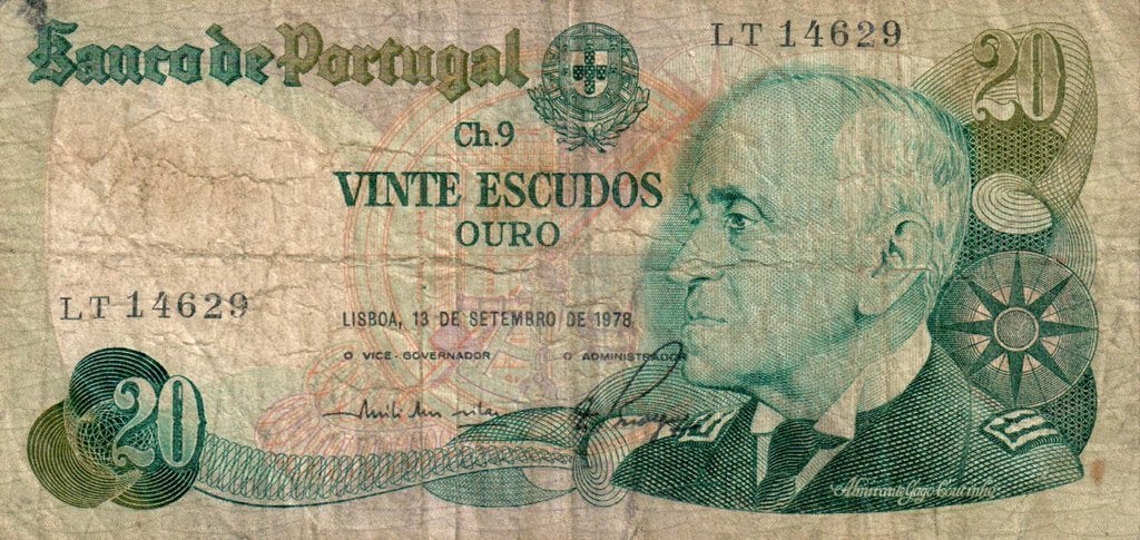Portugal 20 escudos 1978 - VF, Verzenden, Overige landen, Los biljet