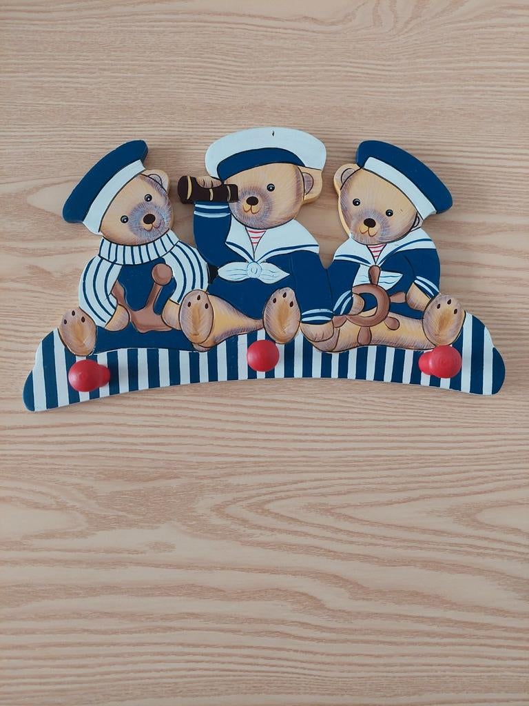 Leuke kapstok met zeemansbeertjes, Ophalen of Verzenden, Gebruikt, Kapstokje
