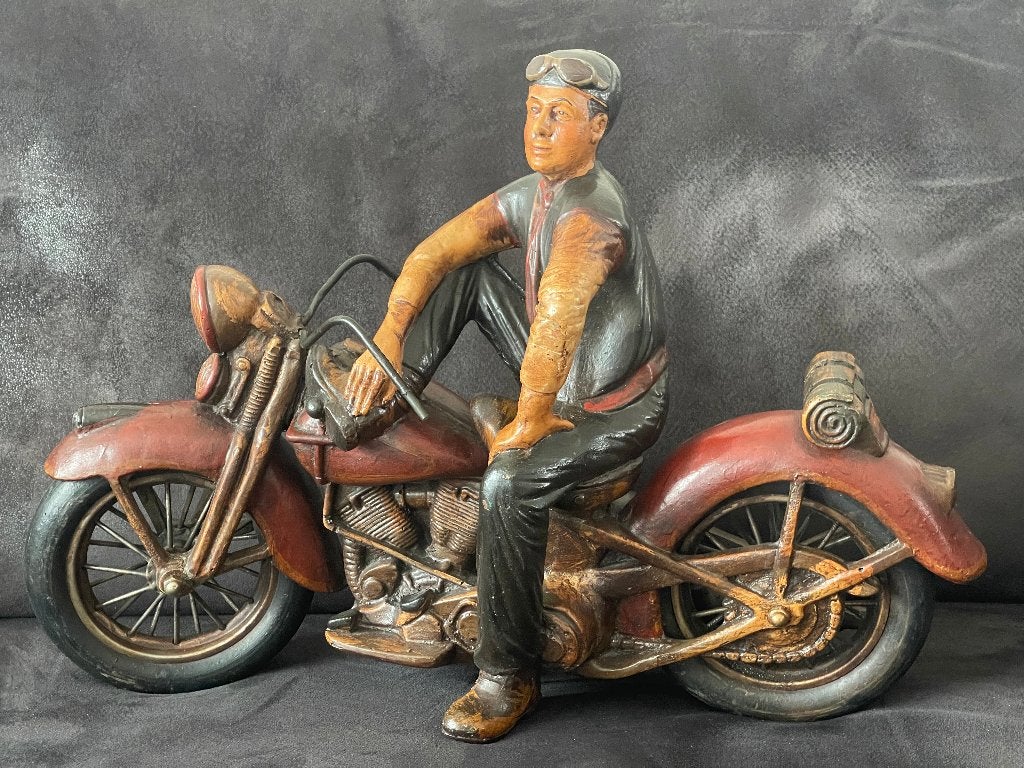 Vintage motorbeeld Harley stij, 49 x 34 cm, 3.7 kg, Ophalen