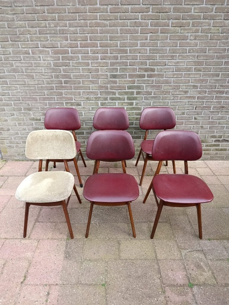 Set van 6 Veer Joure model 30 eetkamerstoelen – jaren 60, Ophalen
