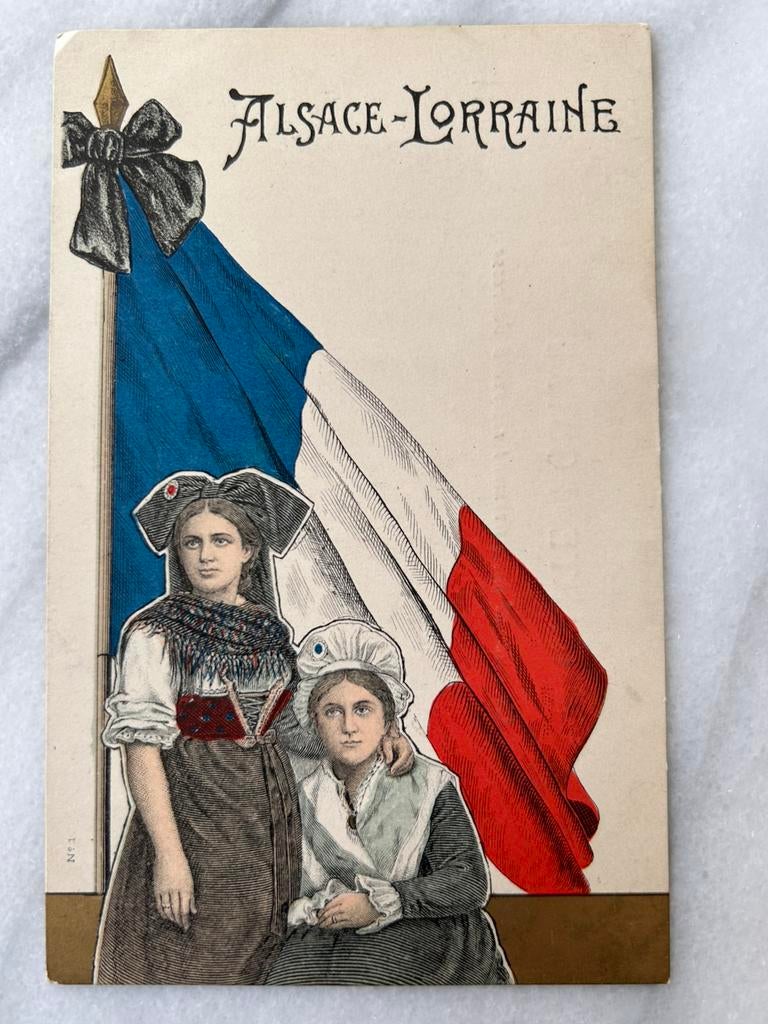 Wo1: ak Frans patriotisch Alsace Lorraine, Ophalen of Verzenden, Landmacht, Nederland, Foto of Poster