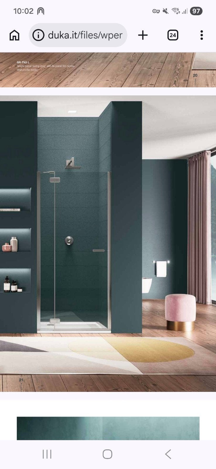Nisdeur / Douchedeur met Vast Deel Chroom, Ophalen, Nieuw, Glas, Douche