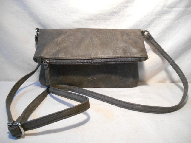 ZGAN BEAGLES leatherlook tas/ schoudertas/ crossbody tas, Sieraden, Tassen en Uiterlijk, Verzenden, Zo goed als nieuw, Grijs, Schoudertasje