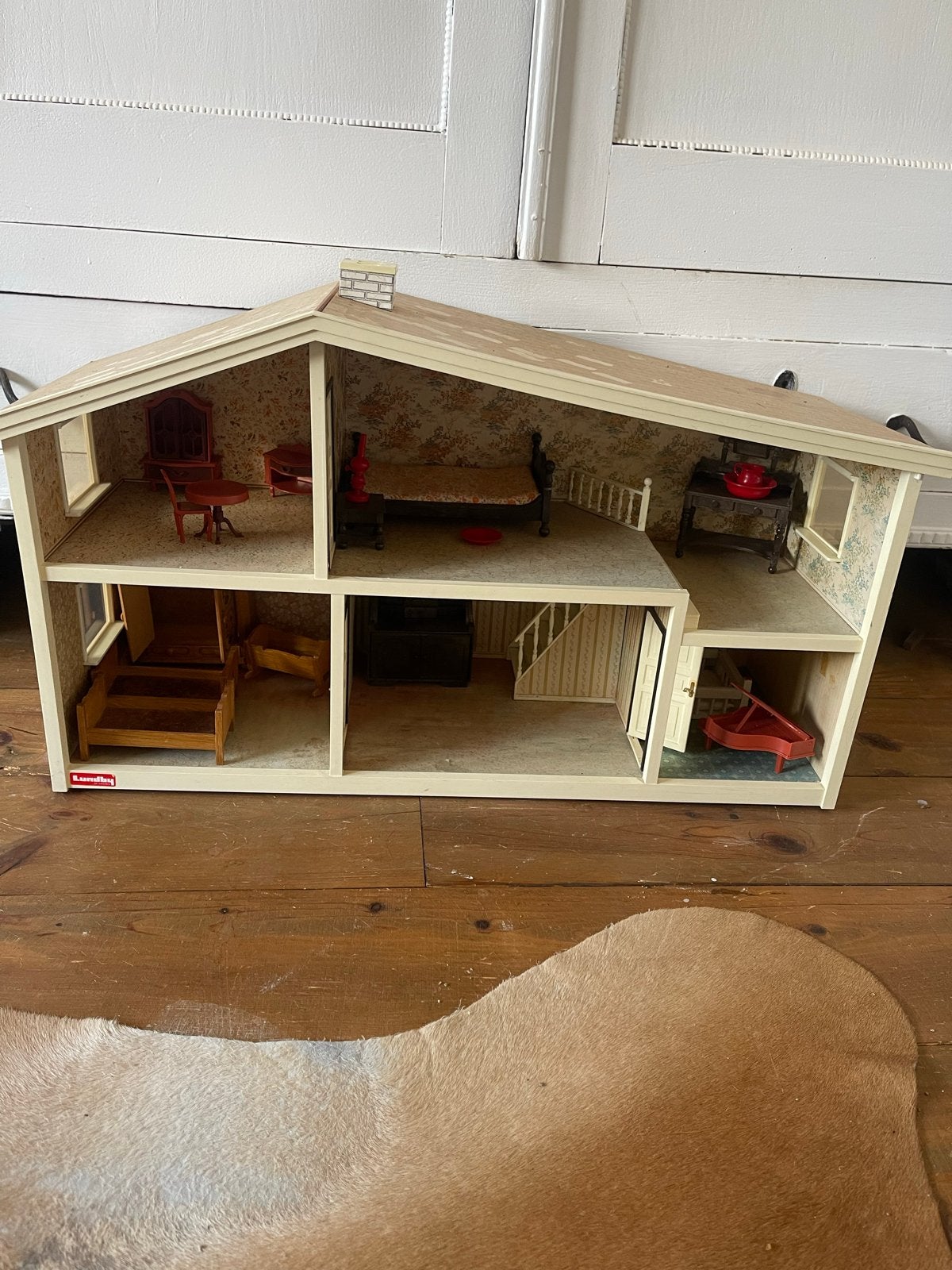 Vintage Lundby Poppenhuis met Meubels, Kinderen en Baby's, Ophalen of Verzenden, Gebruikt, Poppenhuis