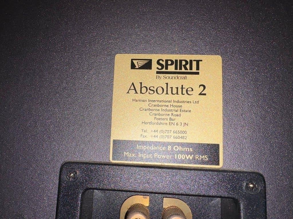 Soundcraft Spirit Absolute 2 monitoren, Ophalen of Verzenden, Gebruikt, Minder dan 5 kanalen
