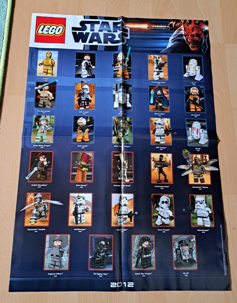 LEGO Star Wars Minifiguren Poster 2012, Ophalen of Verzenden, Gebruikt